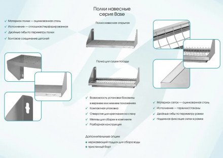 Полки навесные открытые ПНОб "Base"​​